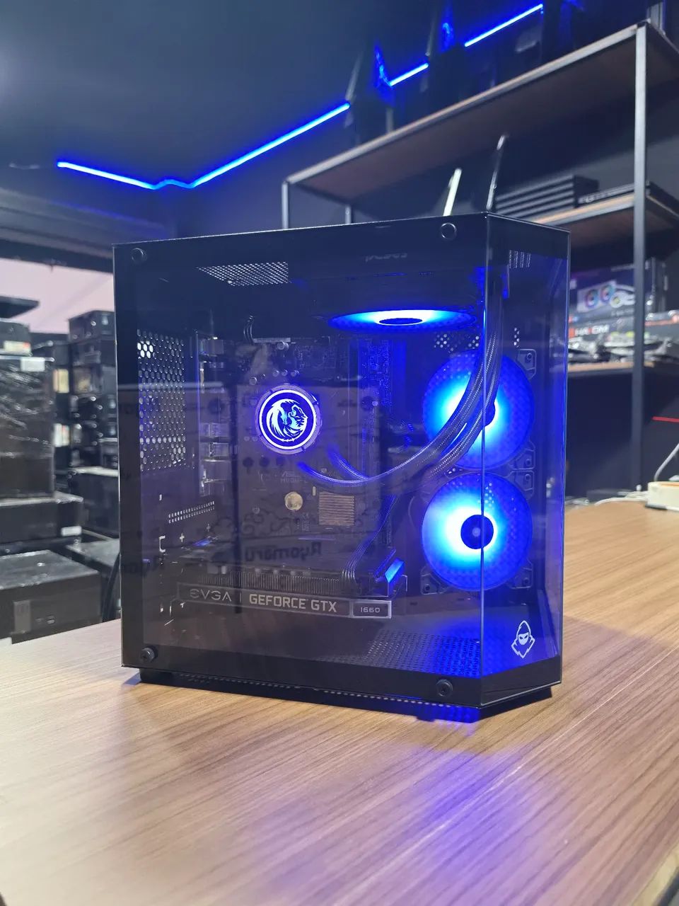 な*堂様 自作PC core i7 7700k 16gb DDR4 PC Gamer core i7 7700K com 16gb de ram DDR4 + GTX 1660 + SSD + HD