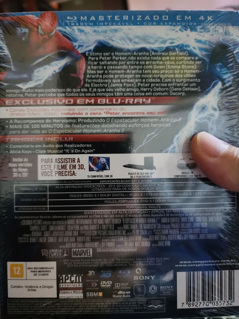 Box Blu Ray Homem Aranha 2 lacrado 3 discos Blu Ray 3d Dvd com luva - Foto 2