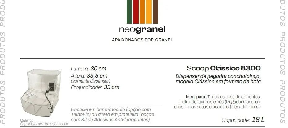Expositor para Produtos a Granel Premium Neogranel com Dispenser e Espaço para Balança - Foto 5
