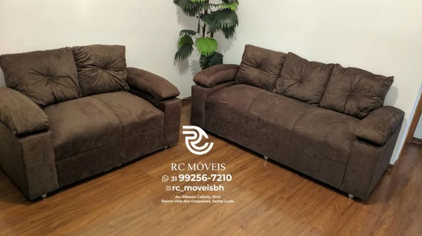 Sofá 2 e tres lugares Material suede D33 Braço Fofão Confortável Direto da Fábrica | Pront - Foto 3