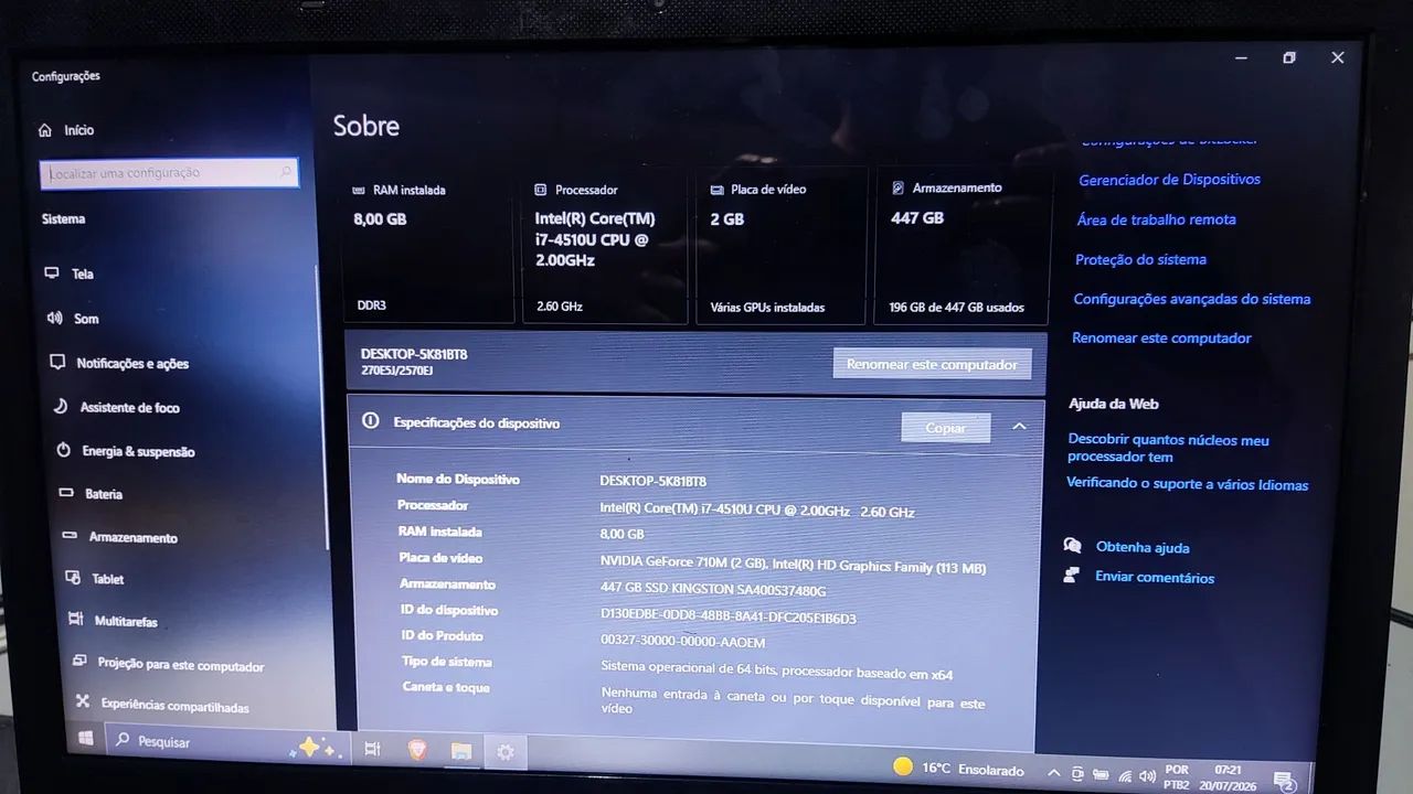 Notebook Samsung i7 SSD 500Gb / Placa de vídeo Dedicada 2Gb  - Foto 3
