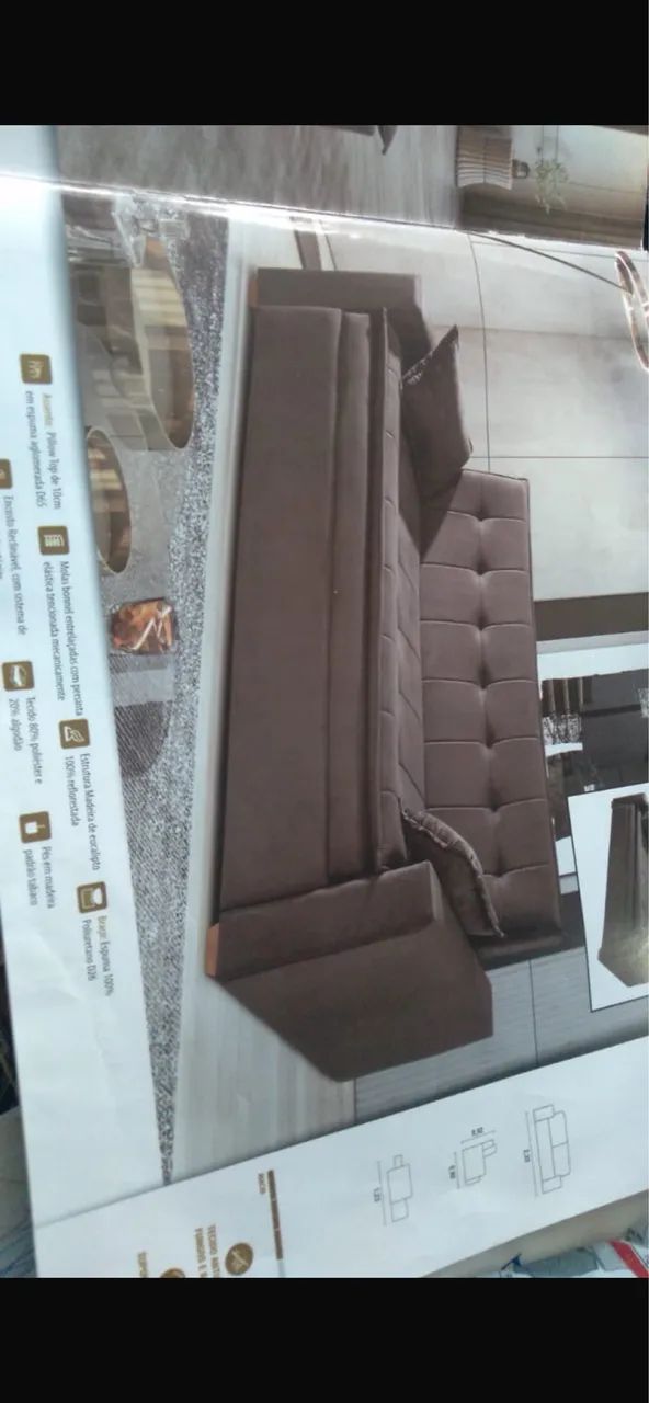 Sofá-cama marrom - Foto 2