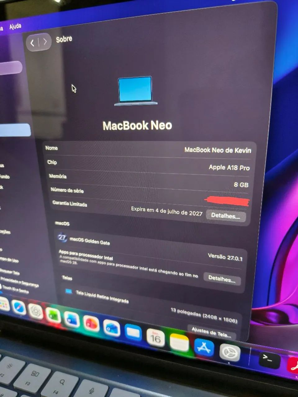 MacBook Neo - 1 mês de uso! Novo e com acessórios