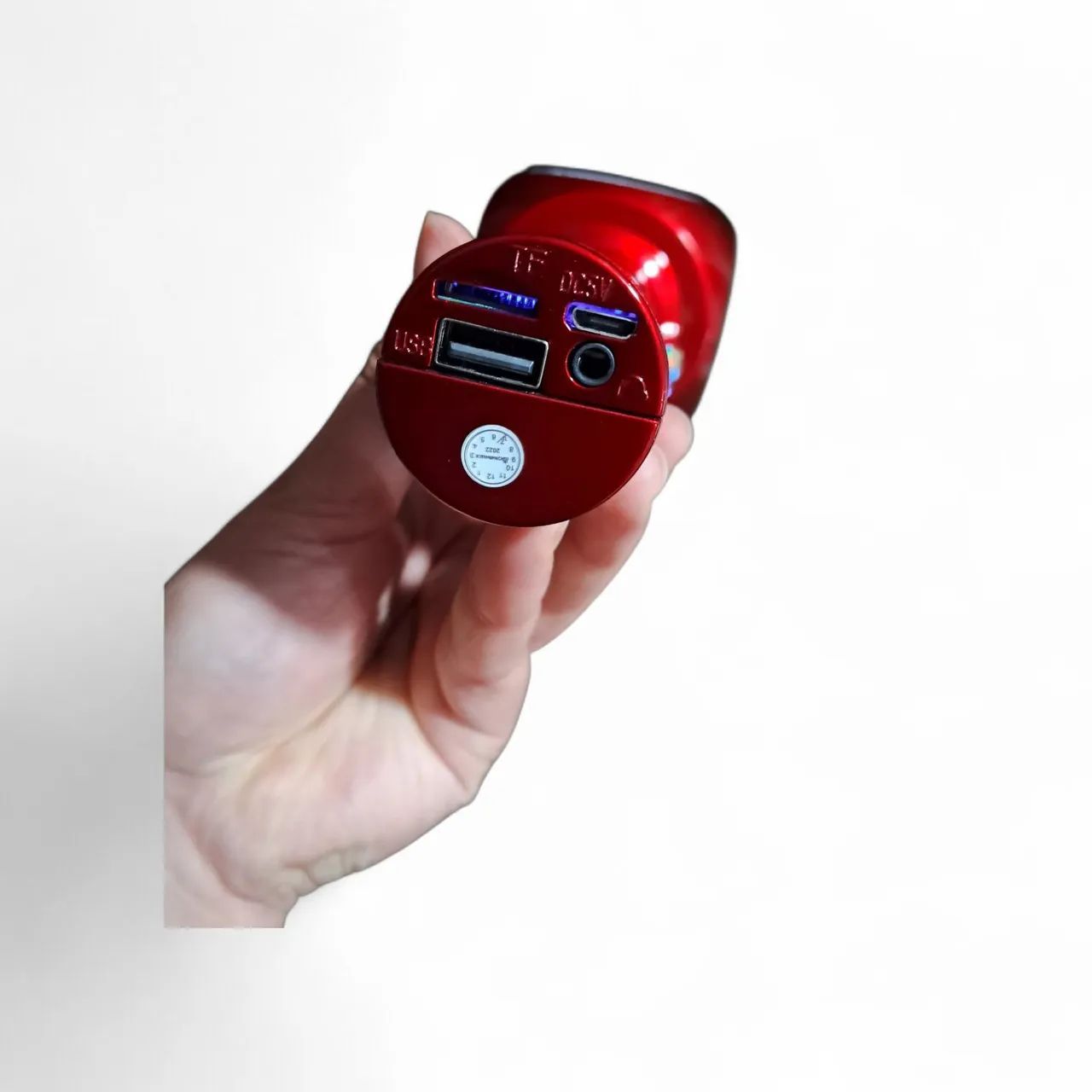 Microfone Karaokê WS-1816 c/ Luzes LED - Bluetooth, Gravador e Modificador de Voz - Foto 3