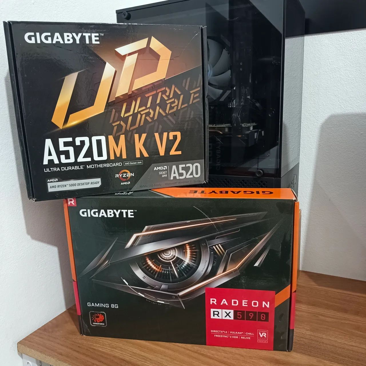 PC gamer Ryzer 5 4500 e RX590 Gigabyte 16gb RAM compacto - Foto 5