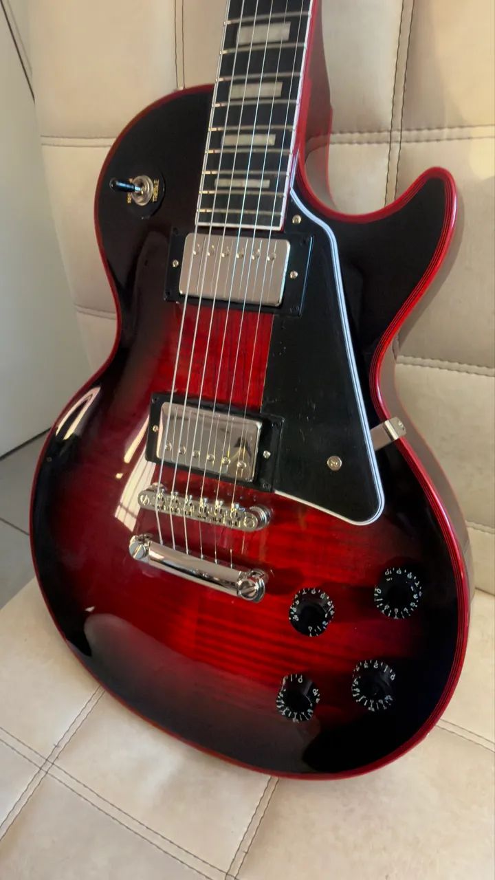 Epiphone Les Paul Custom Electric Guitar - Vermelha / Preta - Foto 2