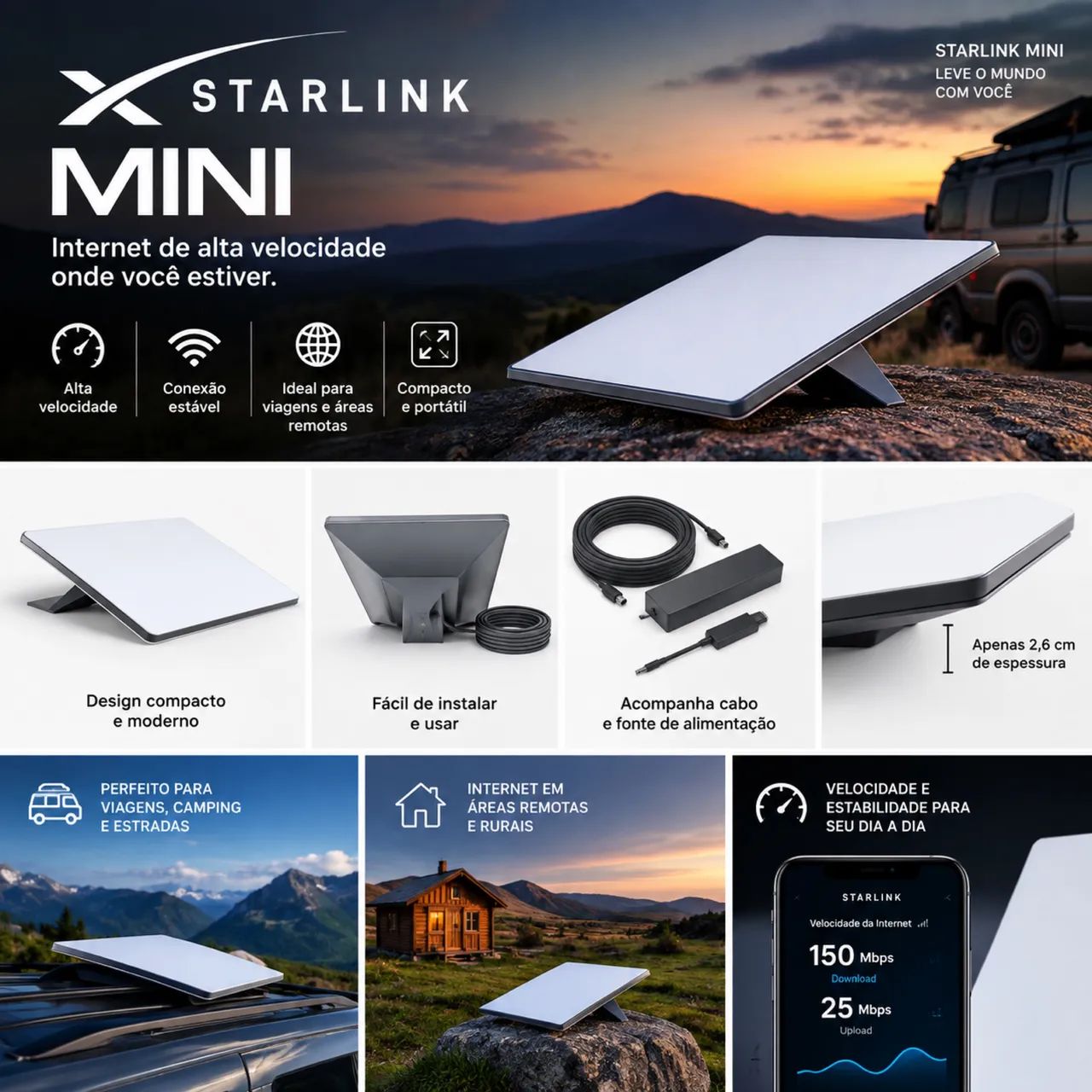 Starlink Mini Portátil - Internet de Alta Velocidade em Qualquer Lugar - Foto 2