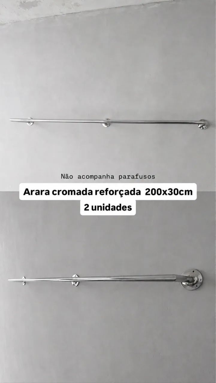 Kit loja completa araras cromadas reforçadas - Foto 2