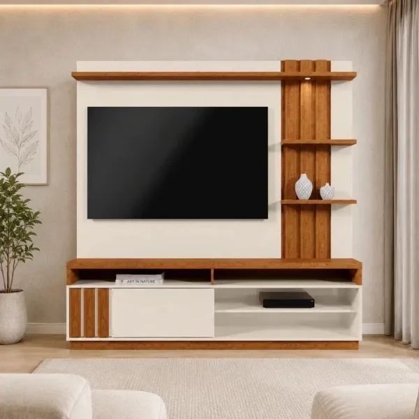 Home Para Tv até 55" Goiás Off White/Canela Mobler - Foto 2