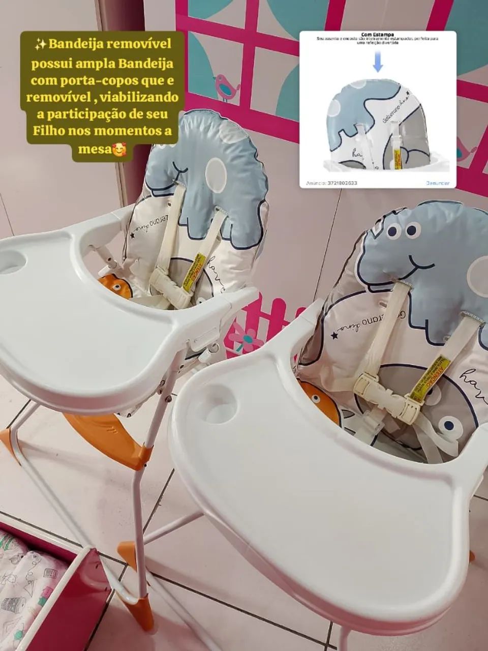 Cadeira de alimentação Nick Dino Para Gêmeos? Galzerano  - Foto 3