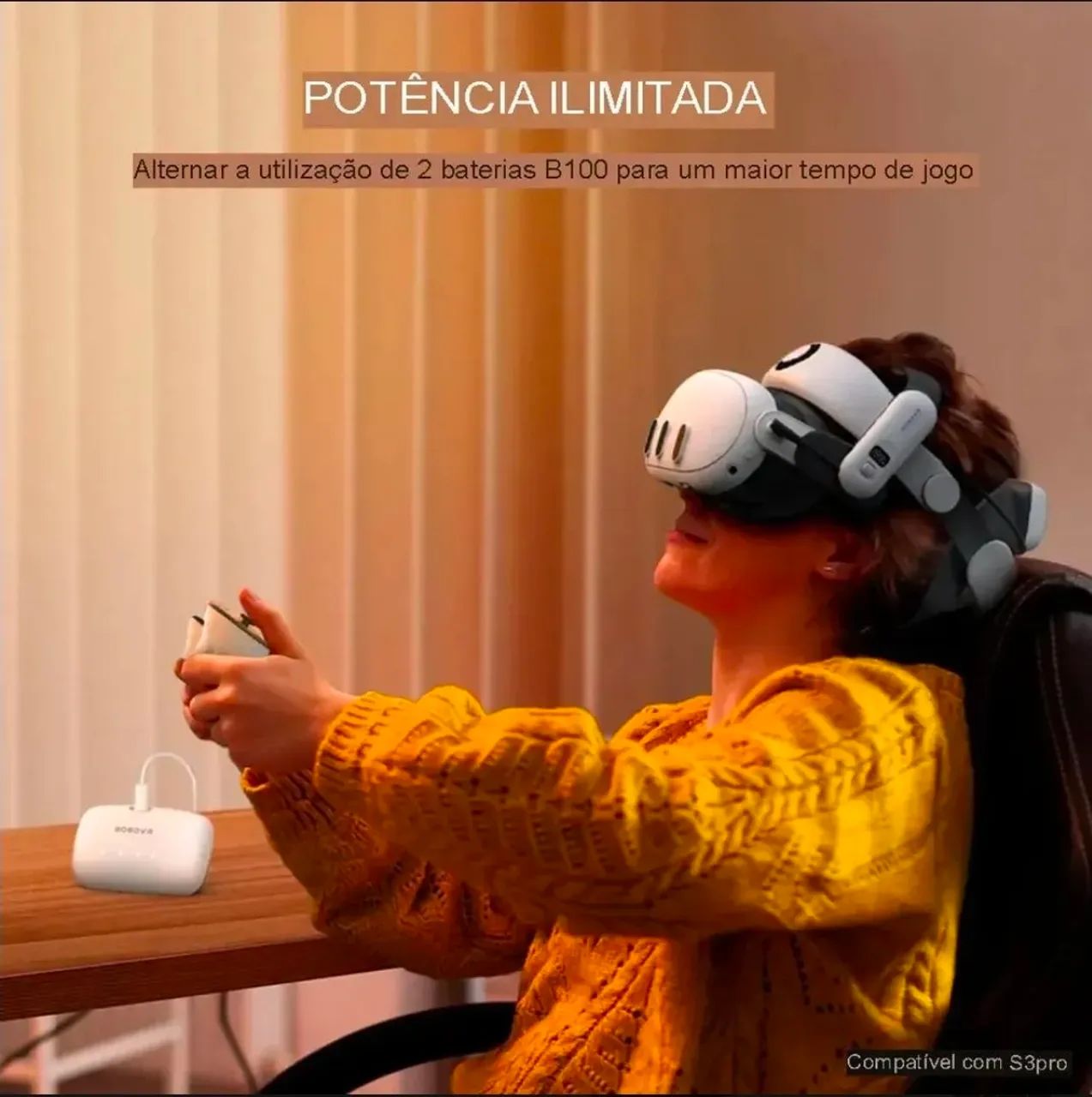 BOBOVR B100 META QUEST 3 e 3S compatível apenas com strap MAX E3 e S3 PRO - Foto 3
