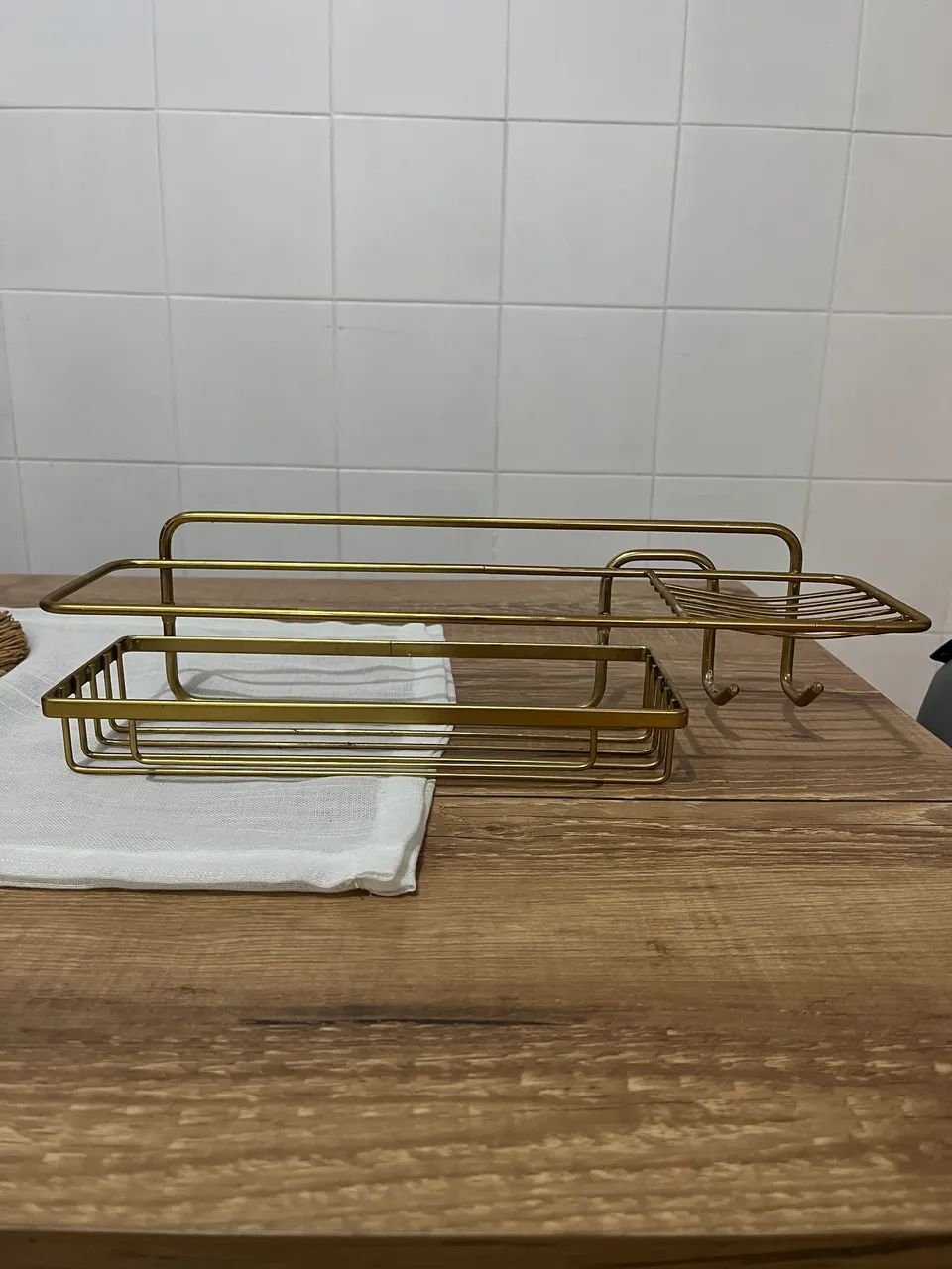     Suporte organizador dourado para banheiro  - Foto 2