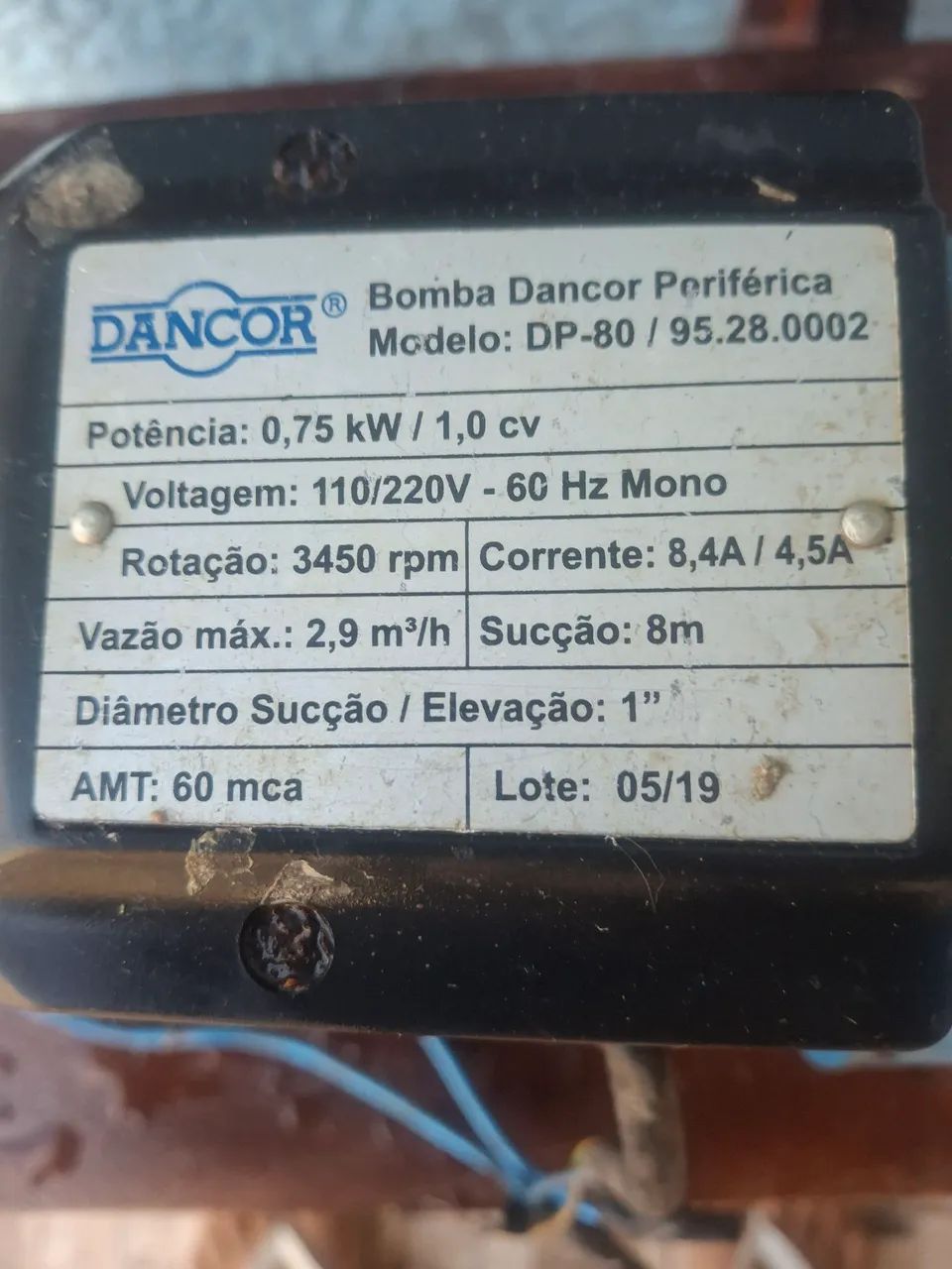 Bomba 3/4 de agua pra poco Artesiano