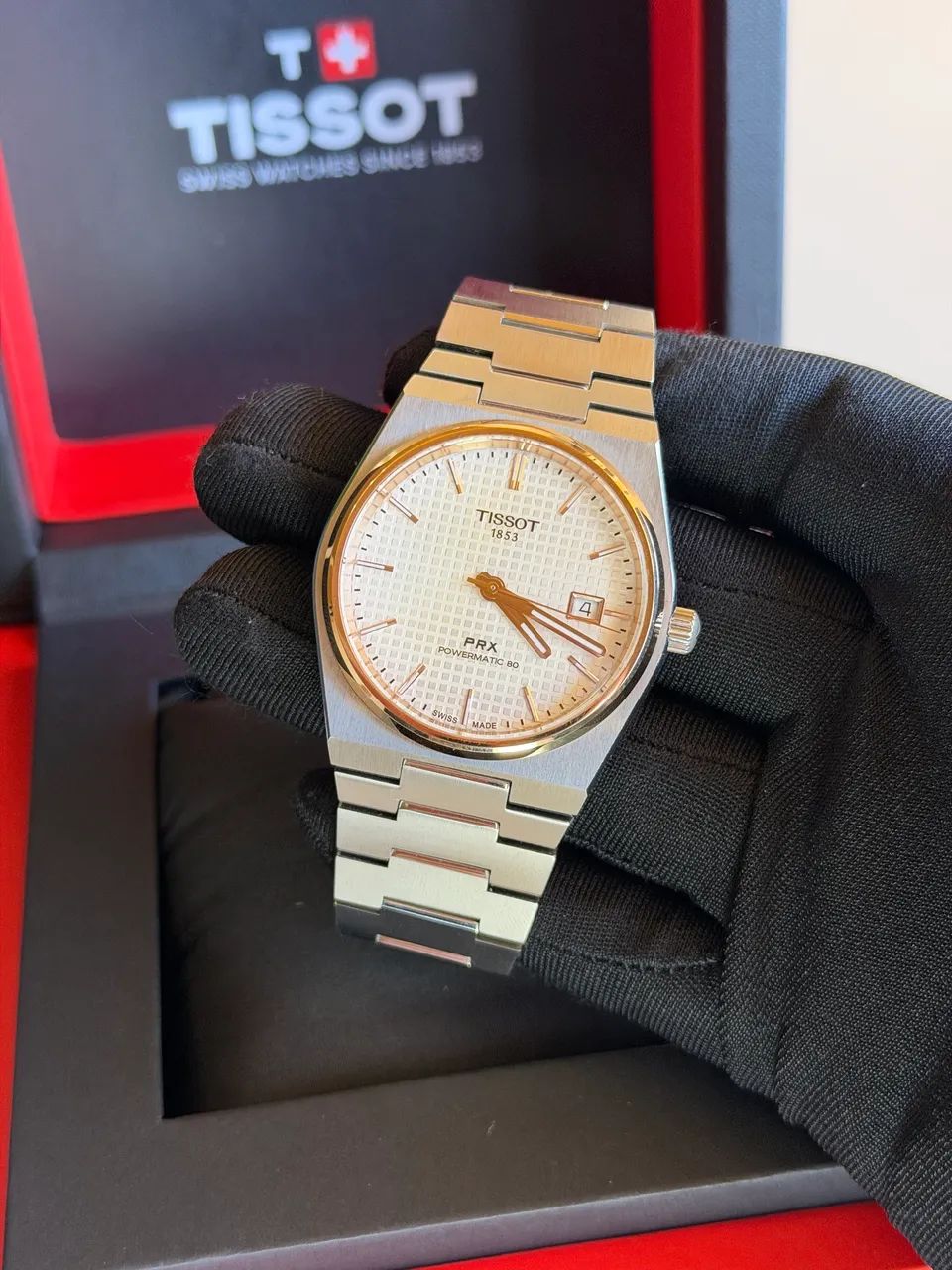 Relógio Tissot Prx automático branco usado  - Foto 5