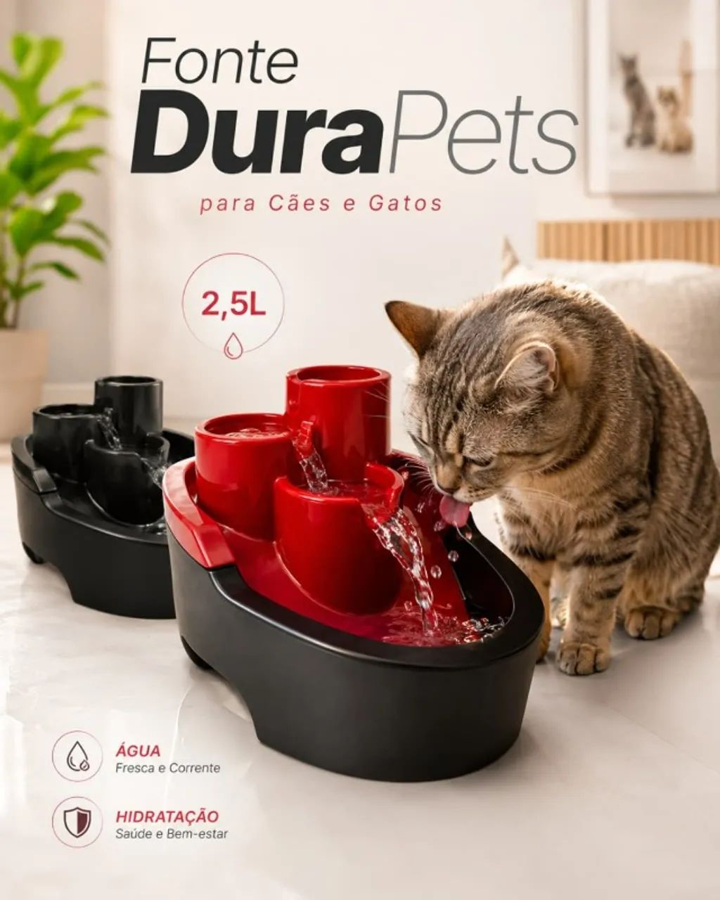 Bebedouro Fonte cascata para cães e gatos - Foto 3