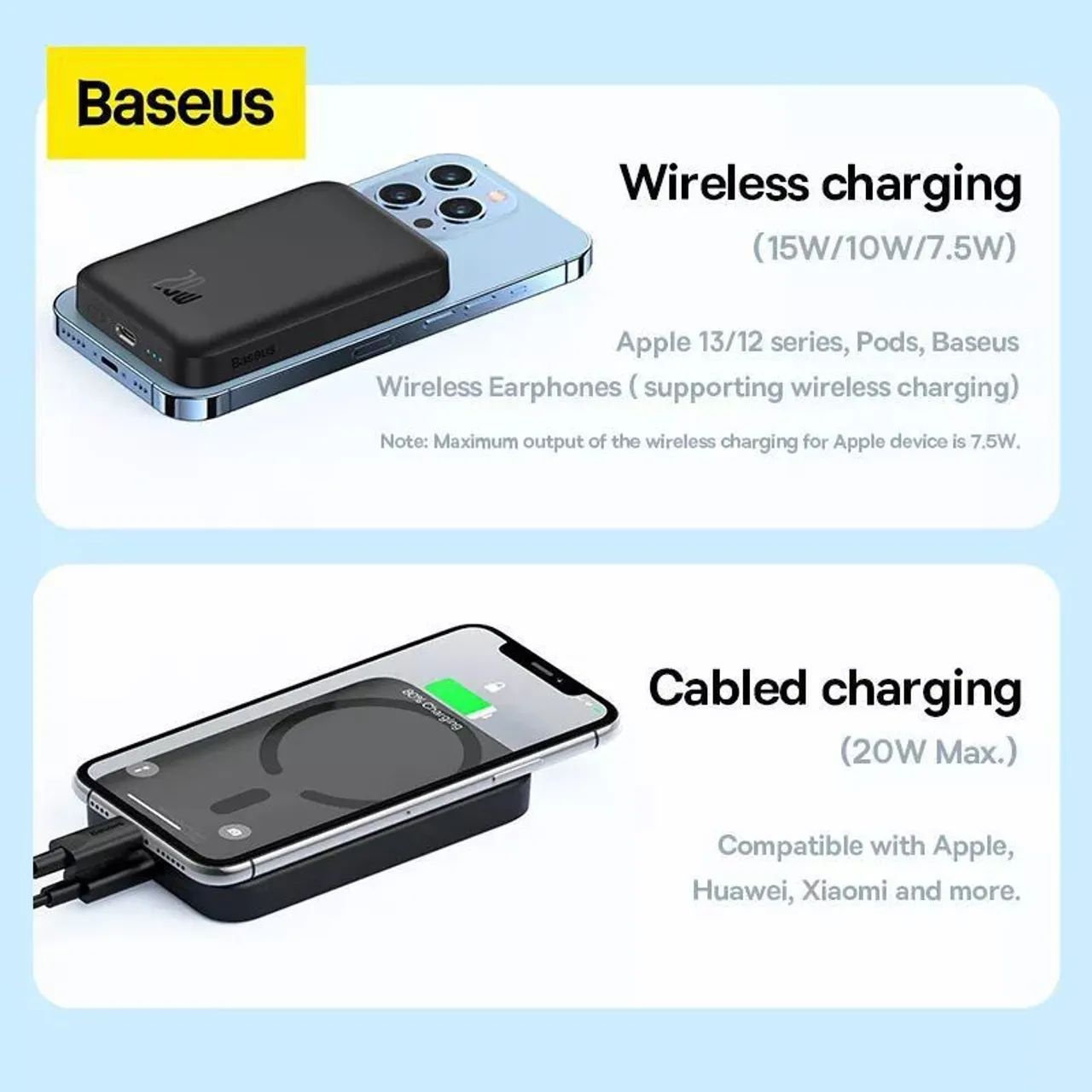 Power Bank Magsafe Para Iphone e Samsung 10000mah Baseus (Original e Lacrado) - Foto 2