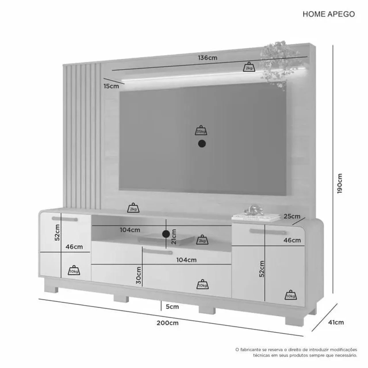 Home com painel ripado e led  - Foto 3