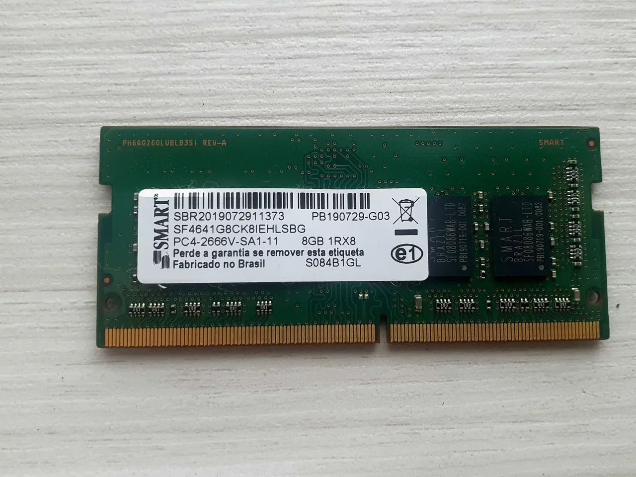 Memória RAM 8gb notebook