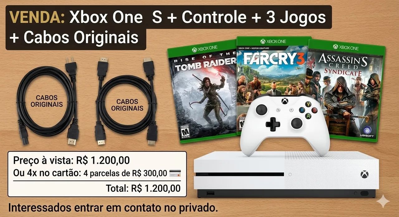 Vendo Xbox One S. / Só Venda!