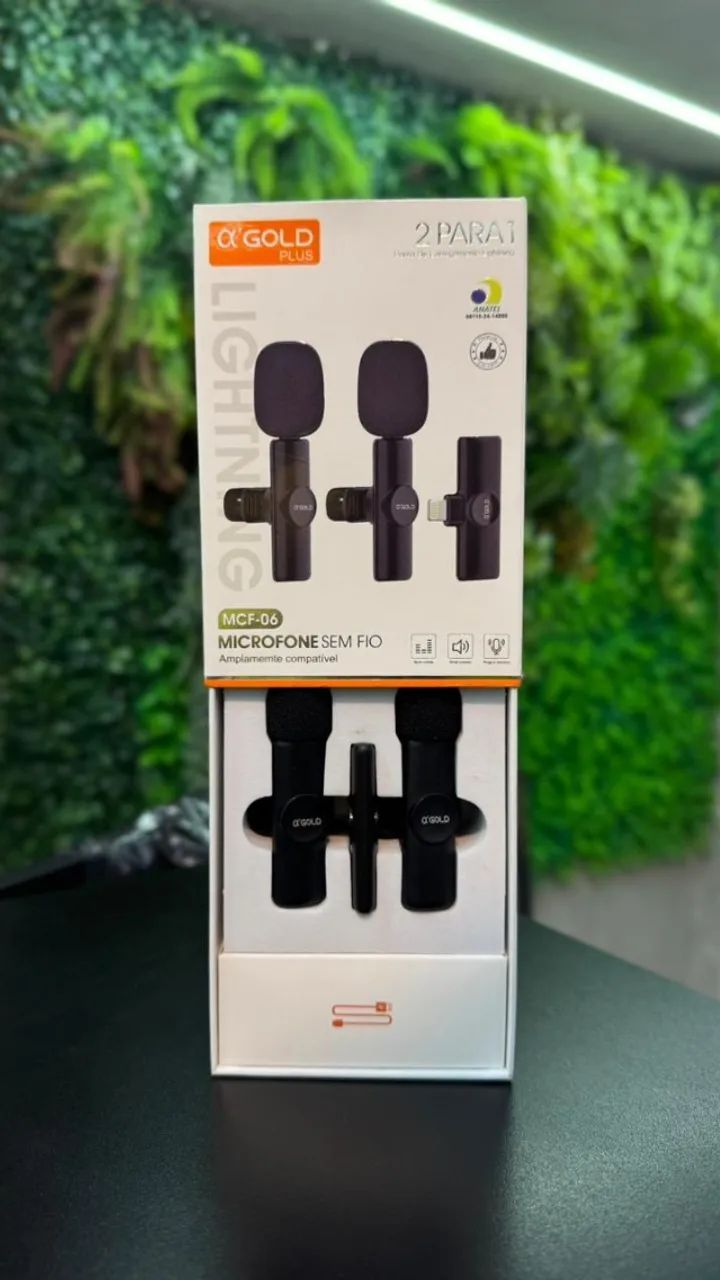 Microfone Lapela Duplo sem fio Iphone IOS/ AGold MCF-06