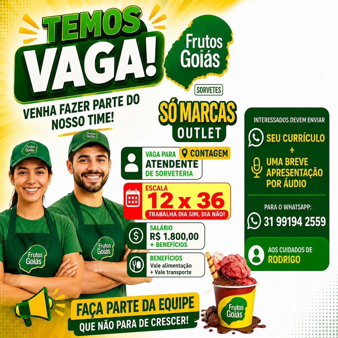 Atendente Sorveteria e Cafeteria 