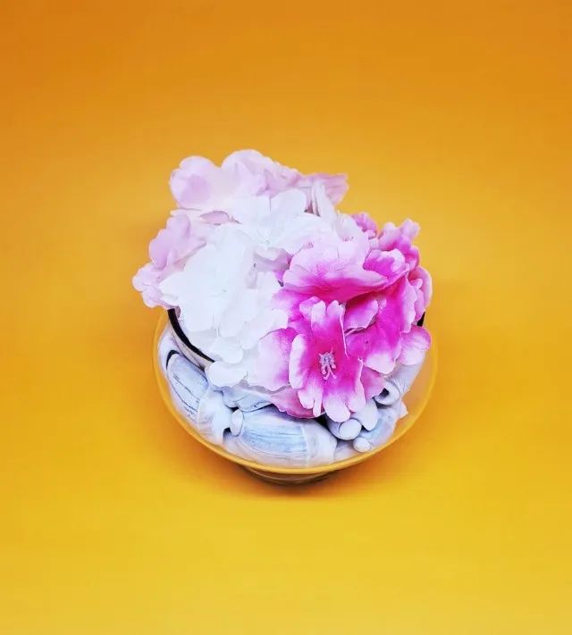 Vaso de Vidro com Flores e Conchinhas - Foto 4