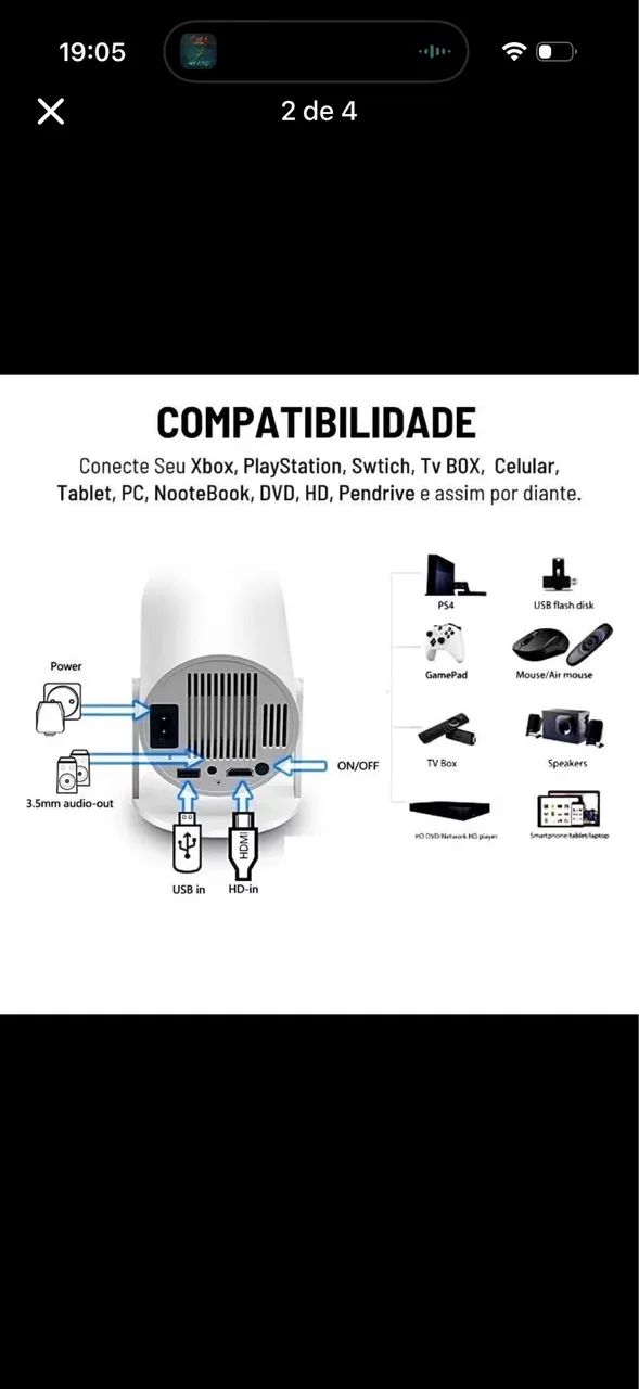 Projetor smart hy300 PRO lacrado - Foto 4
