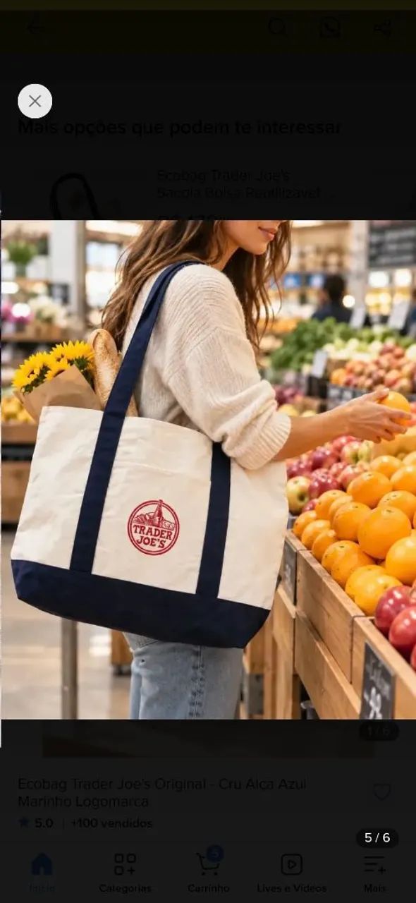 Bolsa original Trader Joe's nova - Foto 5