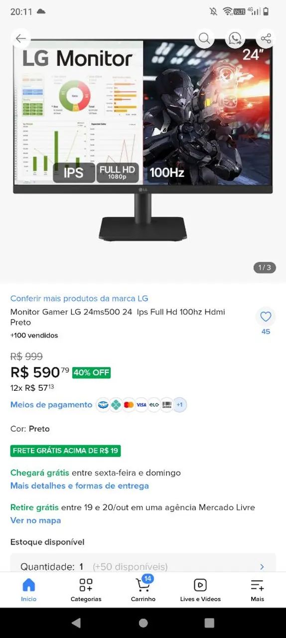 Monitor gamer LG 24p - Foto 2