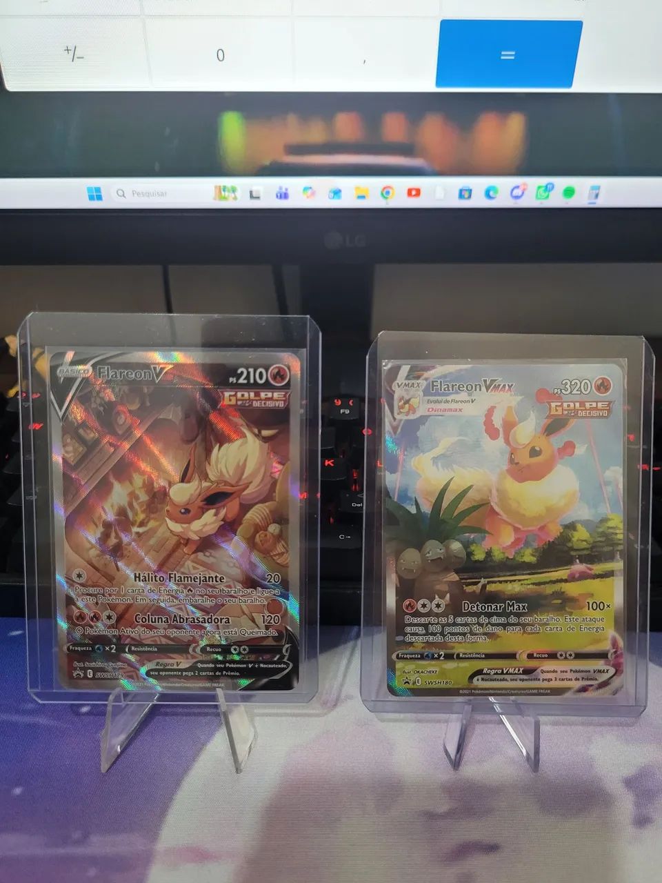 Cartas Pokemon Flareon V e Vmax