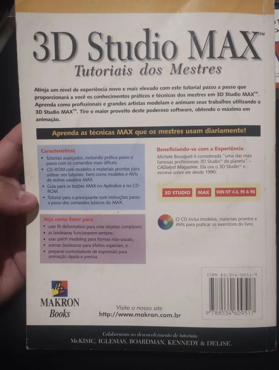 Livro 3D Studio Max Tutorial Dos Mestres Michele Bousquet 1999 Contém Disco  - Foto 2