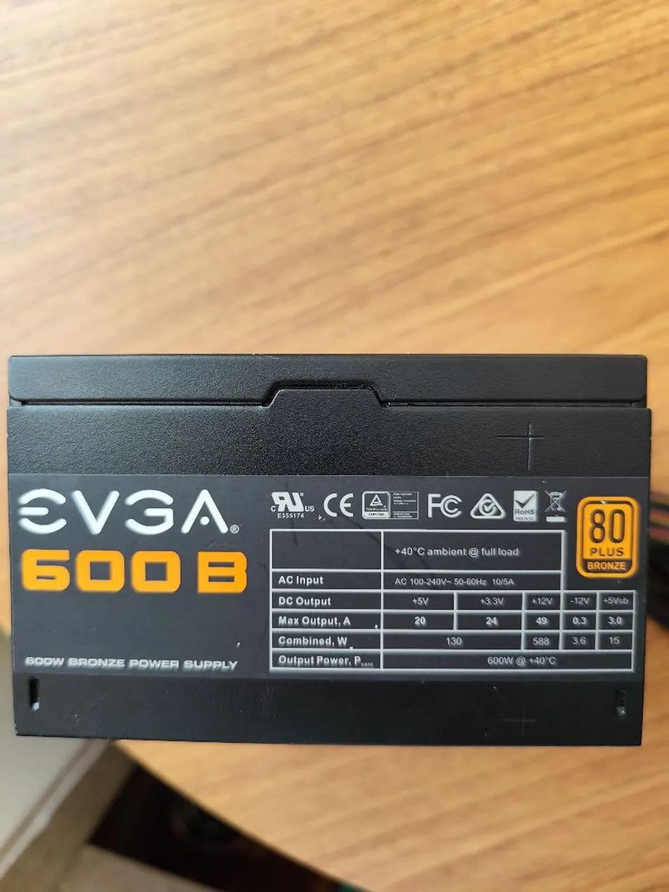 Fonte EVGA 600w 80 Plus Bronze