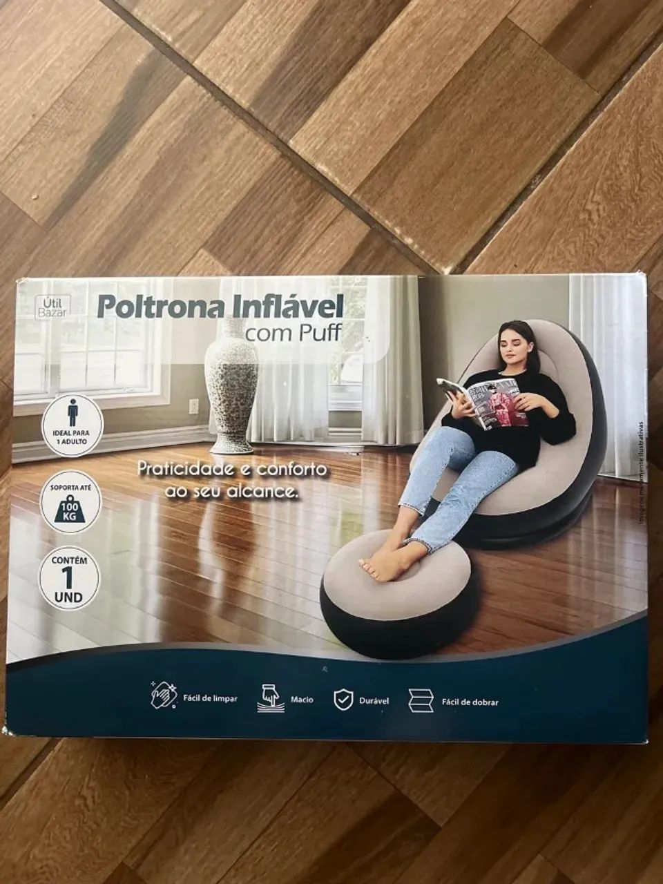 Poltrona Inflável com Suporte para os Pés
