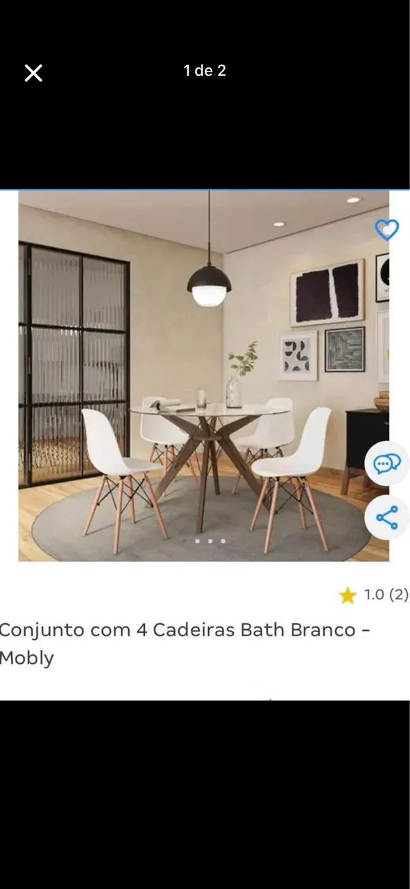 Conjunto 4 cadeiras novas 