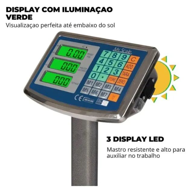 Balança Plataforma Digital P/ 150kg  40x30cm - Foto 2