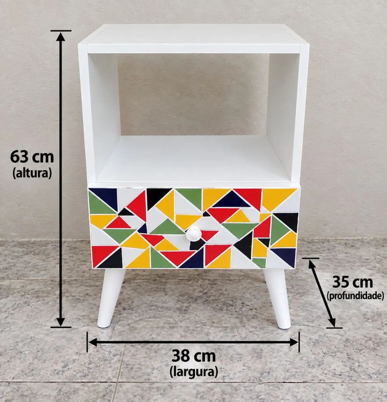 Mesinha de cabeceira mosaico  - Foto 3