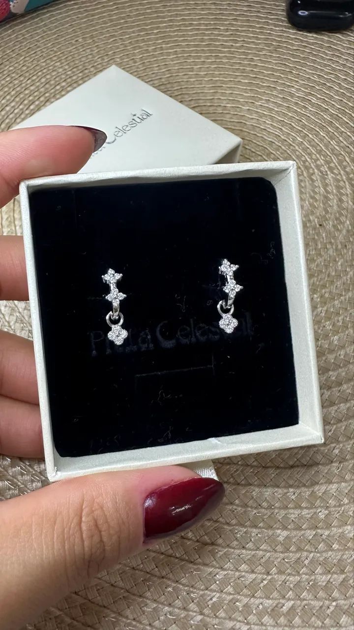 Brinco argola moissanite 