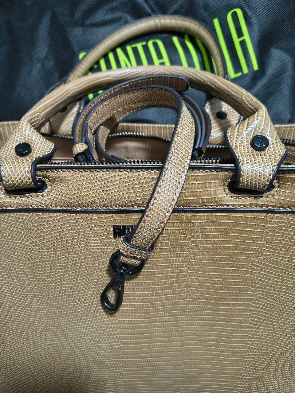 Bolsa Tote Lizard Marrom Duas Alças Santa Lolla - Foto 2