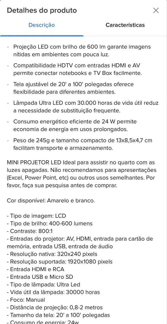 Mini Projetor LED  - Foto 4