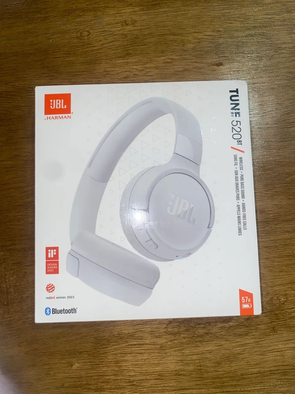 Fone branco JBL Tune 520BT