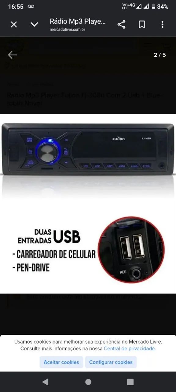 Som automotivo fuijon com bluetooth  - Foto 2