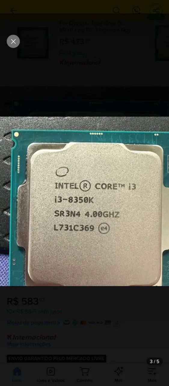 Processador i3 8350k
