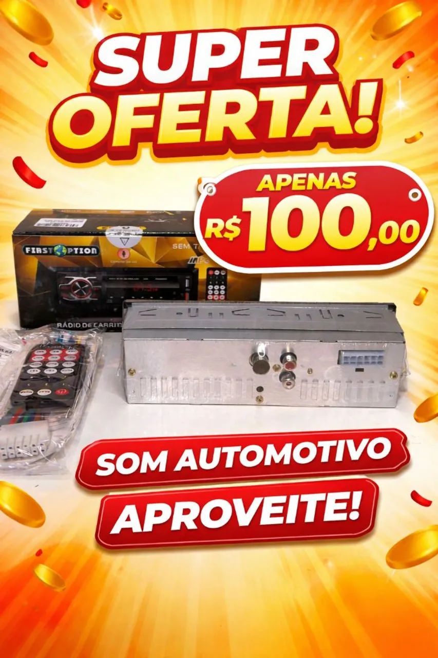 Radio mp3 automotivo 2 USB e Bluetooth