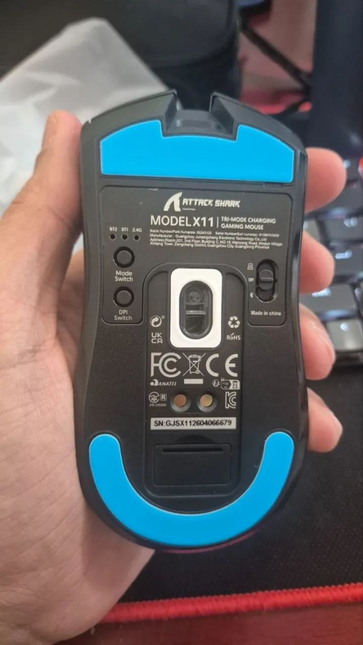 (LACRADO) - Mouse Attack Shark X11 - Tri Mode com dock de carregamento - Foto 4