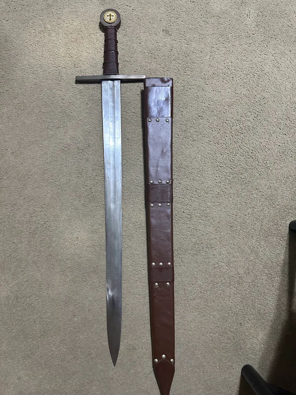 Espada medieval em aço feita por cuteleiro   - Foto 3