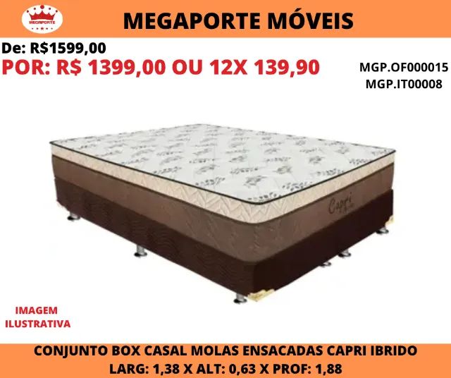 Conjunto Box Casal Molas Ensacadas Capri Ibrido