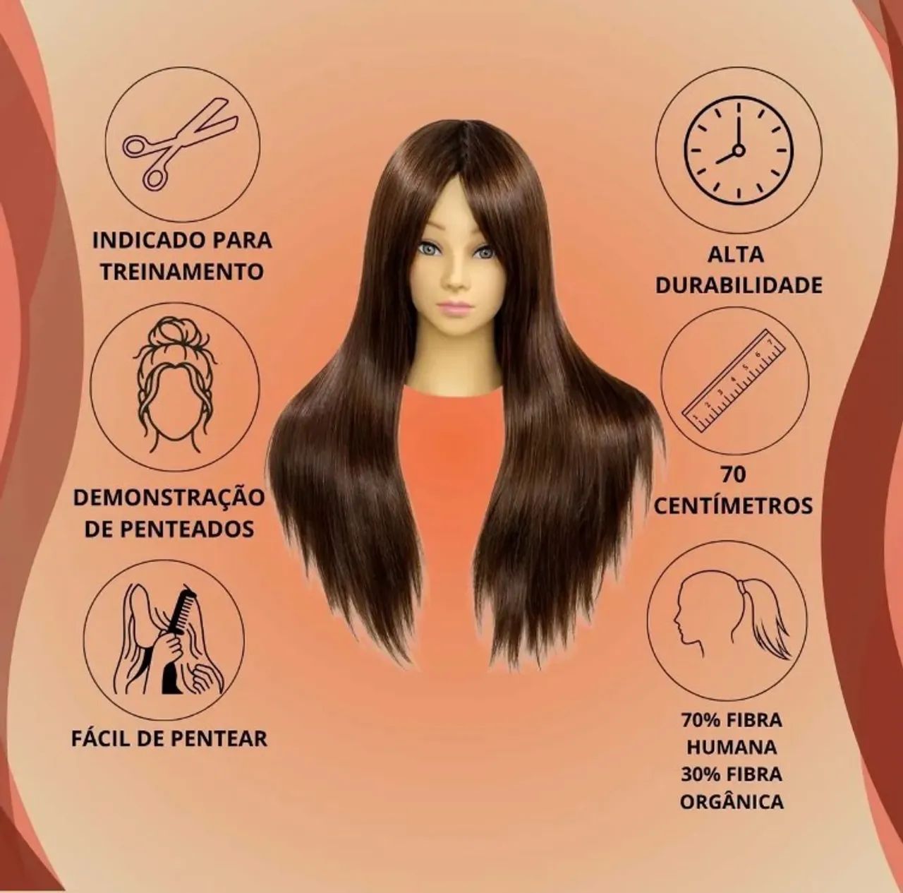 Boneca para treinar corte e penteados  profissional  - Foto 2