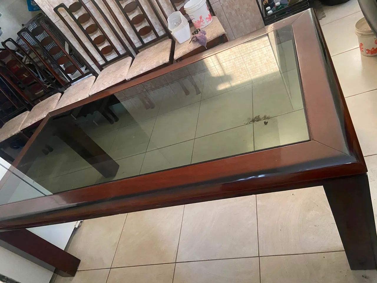 Vende se Mesa de vidro com 8 cadeiras  