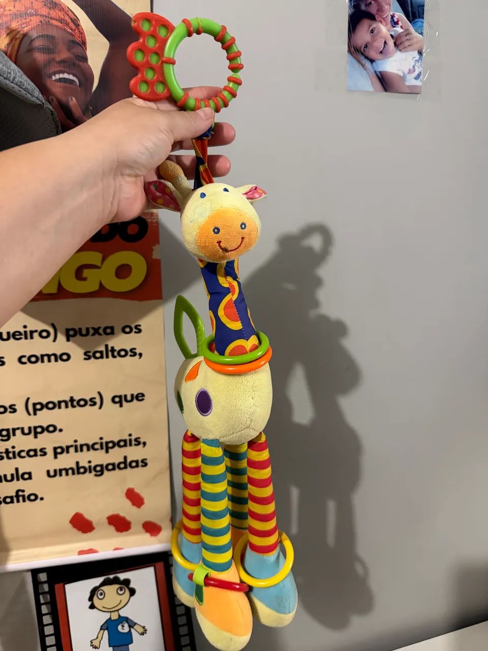 Girafa chocalho certificado inmetro original mordedor e móbile 