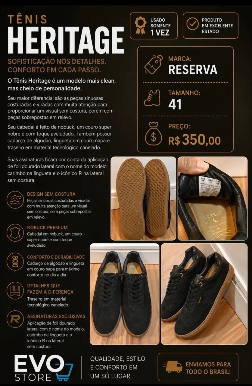 Tênis Heritage Reserva TAM 41